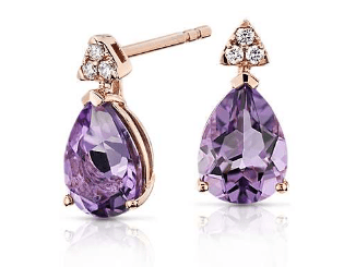 Pear-Shaped Amethyst Earrings