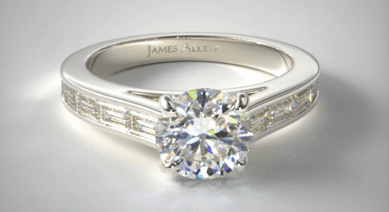 PLATINUM BAGUETTE DIAMOND ENGAGEMENT RING