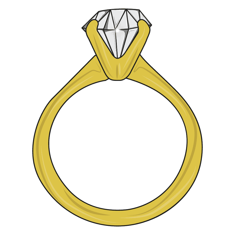 Yellow gold diamond ring