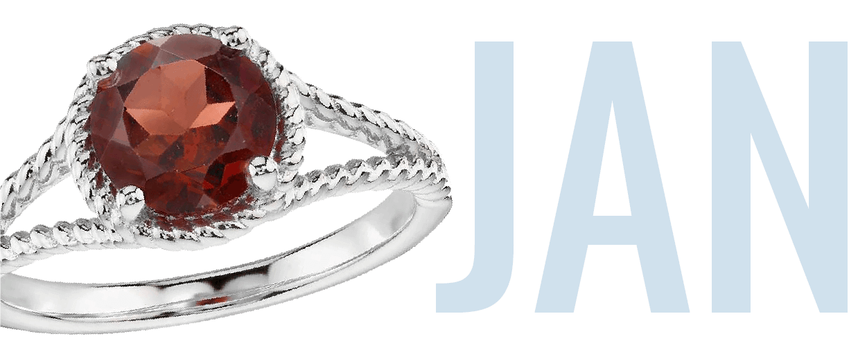 January Birthstone Garnet Ring