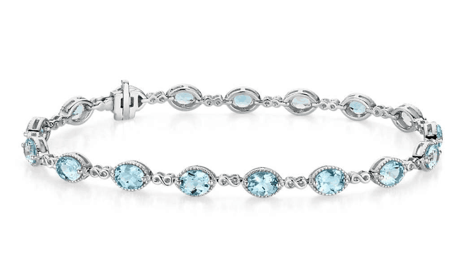 Aquamarine Infinity Link Bracelet Aquamarine Infinity Link Bracelet