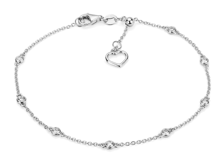 Diamond Bezel/Heart Bracelet