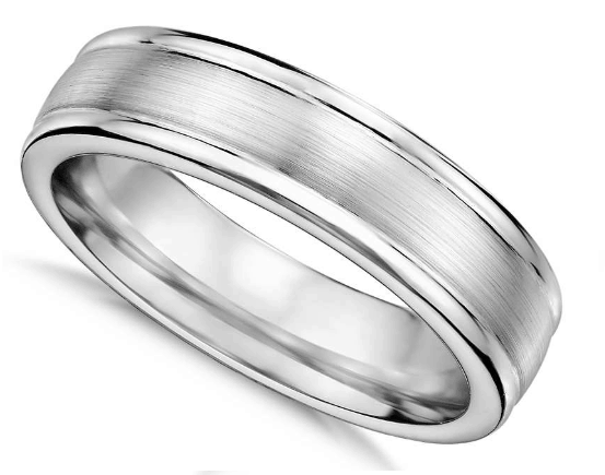 6mm Brushed Inlay Cobalt Wedding Ring from Blue Nile