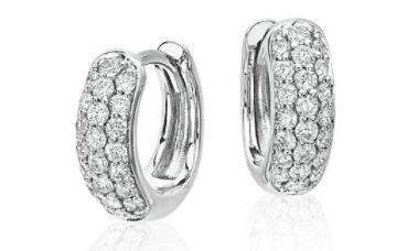 Diamond Pavé Huggie Hoop Earrings