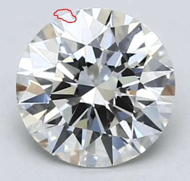 SI1 eye-clean diamond from Blue Nile small feathers