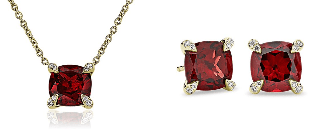Garnet matching jewelry 