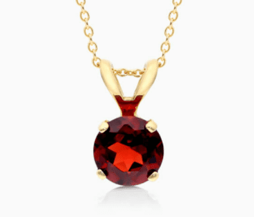 Garnet Birthstone Necklace Pendant