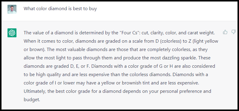 GPT chat Open AI color question