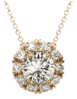 Halo Pendant in Yellow Gold