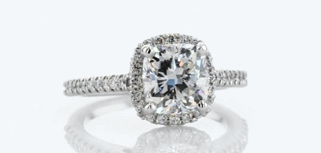 1.50ct cushion cut simple halo diamond ring setting
