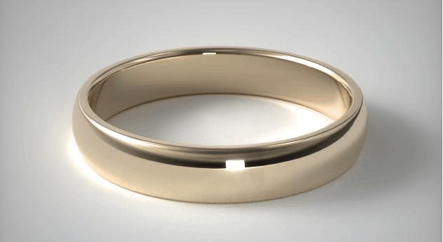 High Polish Yellow Gold Wedding Band