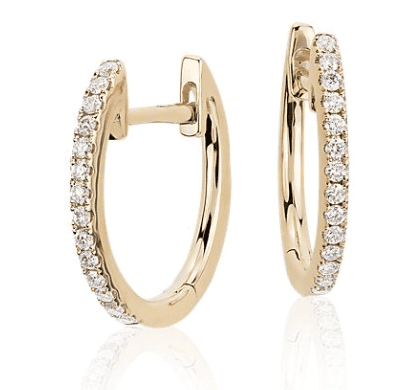 Diamond hoop earrings for Valentine's day
