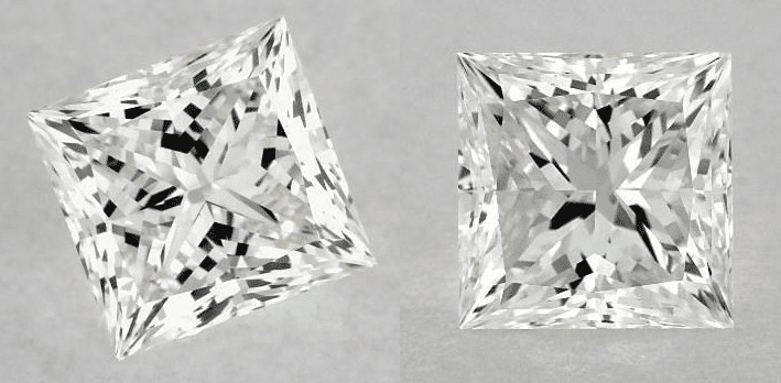 IF clarity vs. VS1 clarity princess cut diamonds