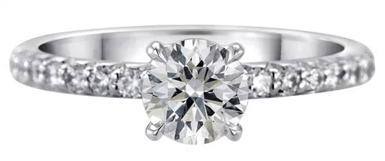 0.62ct H VS2 Brian Gavin Signature in Platinum Pave Setting Diamond Ring