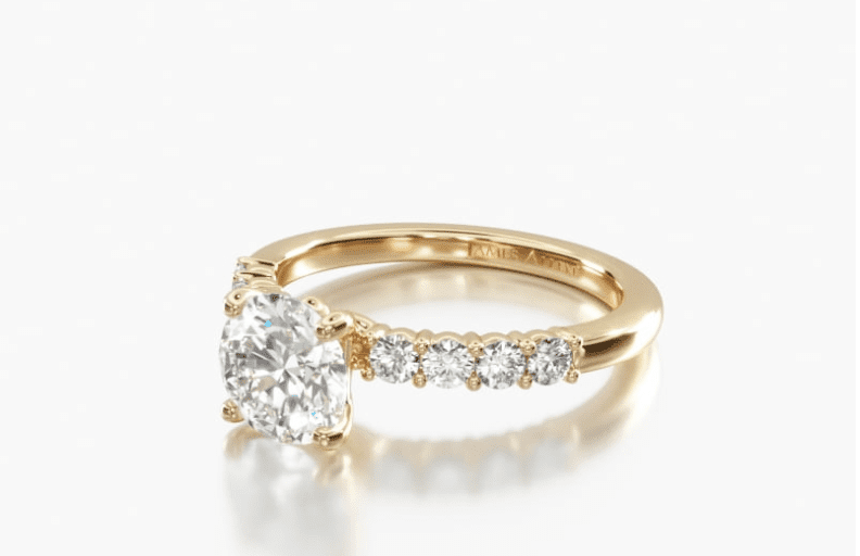 18K Yellow Gold Diamond Engagement Ring
