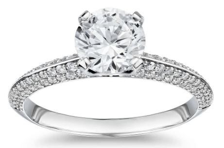 Knife Edge Micro Pave Diamond Engagement Ring from Blue Nile