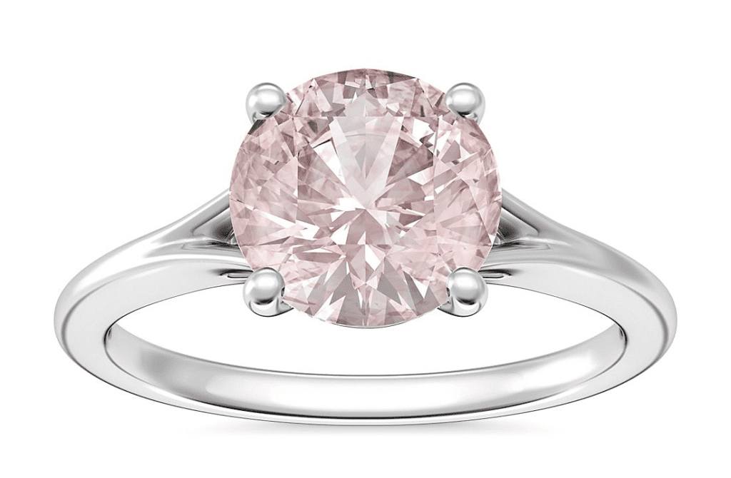 Split shank solitaire morganite engagement ring