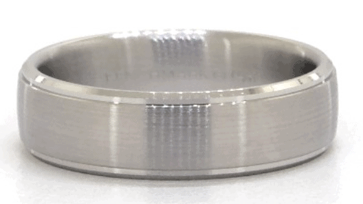 Comfort Fit Satin Center with High Polished Drop Edge Men's Band