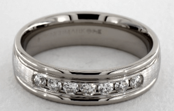 Channel Set Diamond Wedding Ring for Men