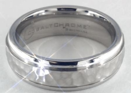 Cobalt chrome Hammered-Finished Design Men's Ring