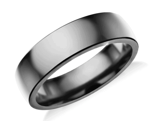 Low Dome Comfort Fit Men's Wedding Ring in Tantalum