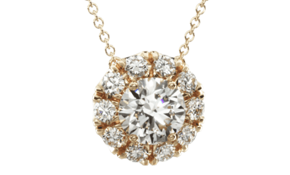 Valentines day necklace in yellow gold