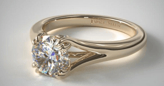 SPLIT SHANK DOUBLE CLAW SOLITAIRE ENGAGEMENT RING