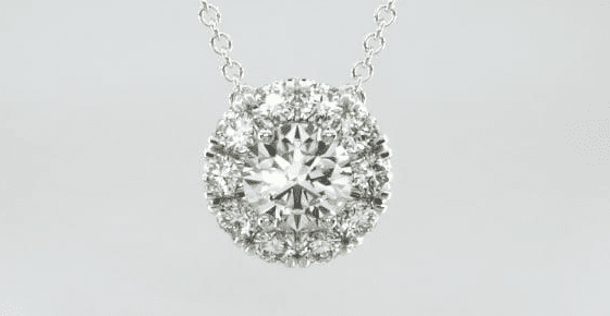 Round Cut Halo Diamond Pendant
