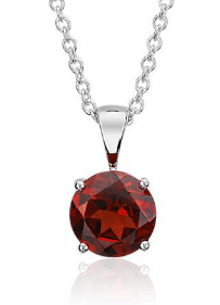 Garnet Solitaire Pendant as Push Present