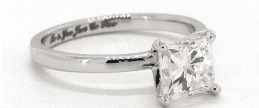 Simple, yet elegant 1.50ct princess cut diamodn in a solitaire ring setting