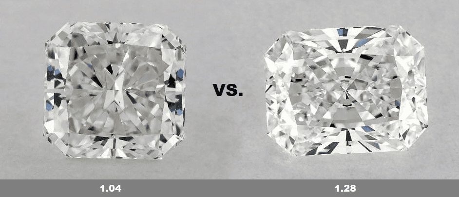 Square and rectangular radiant cut diamonds compared