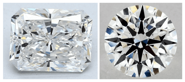 Radiant cut vs round cut