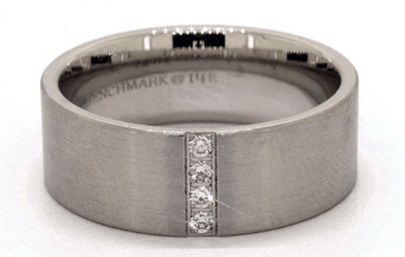 8mm Satin Finish Diamond Band