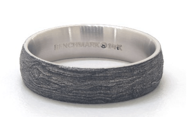 blackened Log Knot Pattern Comfort Fit Ring