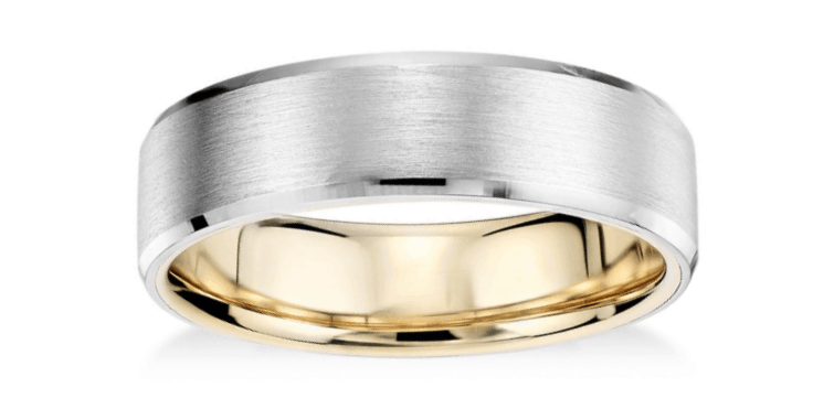 Matte Beveled Edge Wedding Ring