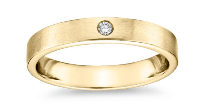 Monique Lhuillier Matte Single Diamond Wedding Band