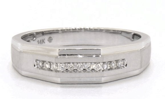 Geometric Channel Set Diamond Ring