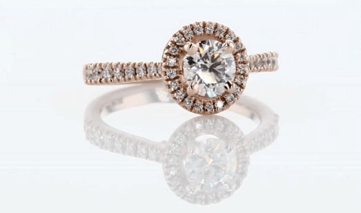 Rose gold diamond engagement ring from Blue Nile