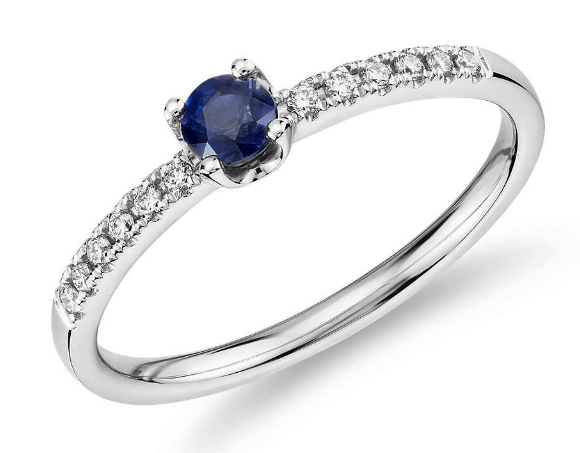 Petite Sapphire Diamond Ring