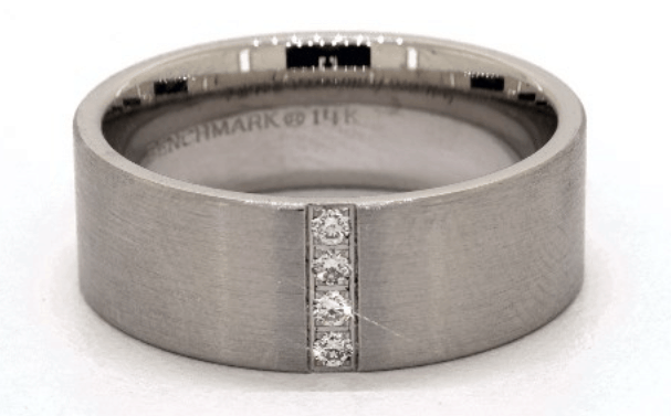 Satin Finish Diamond Wedding Band