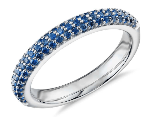 Triple Row Pavé Sapphire Fashion Band