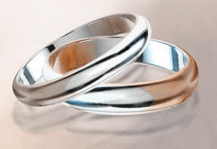 Half Round Band 18K White Gold