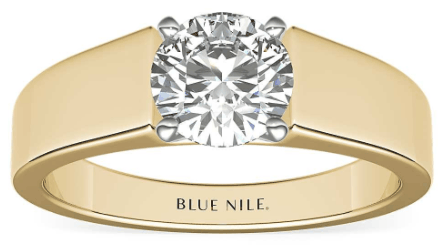 yellow gold Wire Band Solitaire Setting