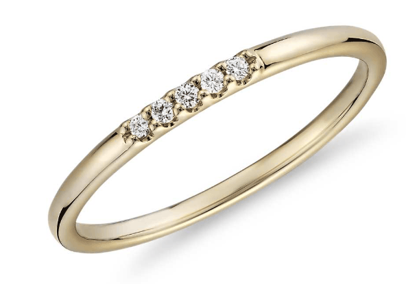 Ultra Mini Diamond Pave Stackable Fashion Ring