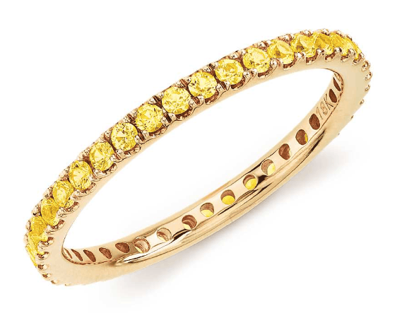 Riviera Pavé Yellow Sapphire Eternity Ring