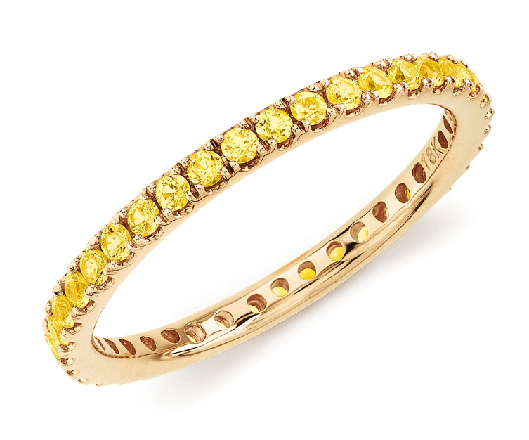 round Yellow sapphire eternity ring
